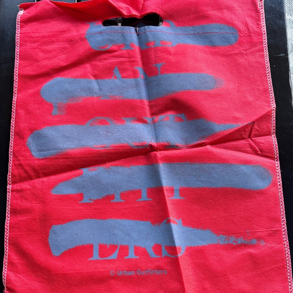 Urban Outfitters Red and Gray Graphic Tote